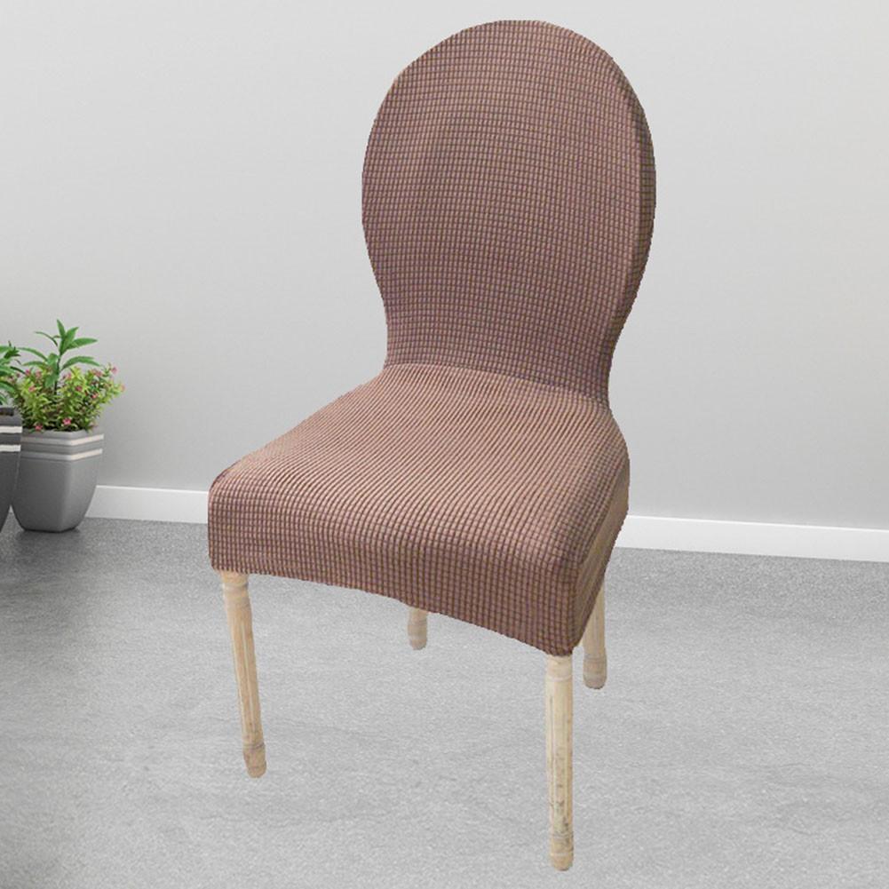 

Овальный чехол для обеденного стола и стула со встроенной подушкой и спинкой серый