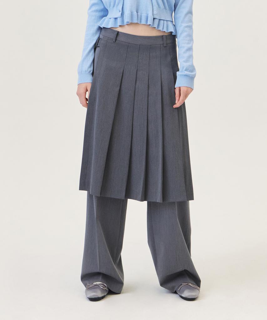 GROVE Honor Wrap Skirt Pants (Gray)