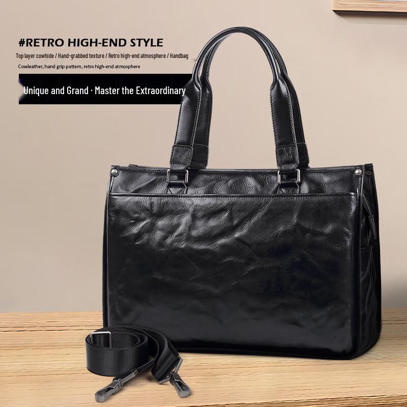 SCHWARZETIENNE SE9825 Men s Genuine Leather Briefcase Laptop Bag Tote Bag