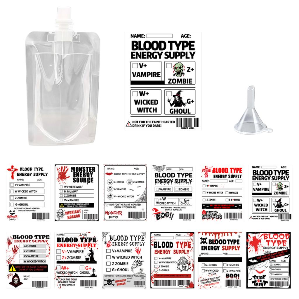 Halloween Decoration Beverage Bag Stickers Creative Horror Venue Decoration Props Party Supplies