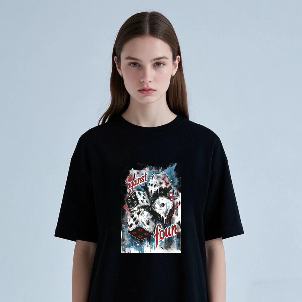 Against All Odds Graphic Tee | Streetwear Dice Print | Unisex Casual T-Shirt S