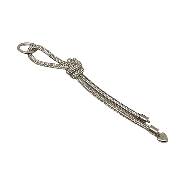 Diamonds Encrusted Heart Keychain Elegant Crystal Heart Phone Strap Keychain Charm Jewelry Gift for Trendy Ladies