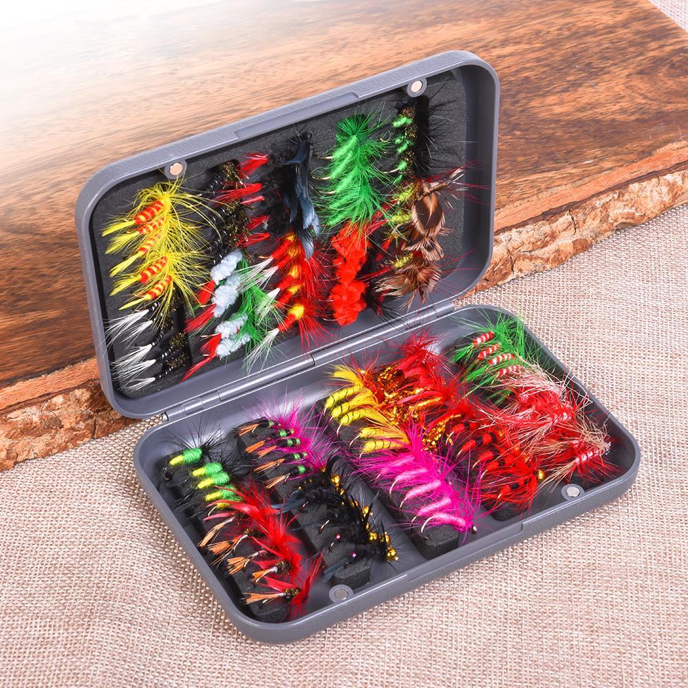 Buy Fly Fishing Flies Kit 20/100pcs Assorted Fly Fishing Lures Hooks