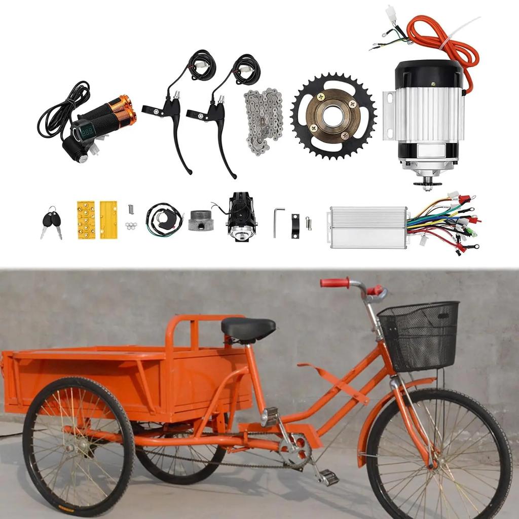 750W 48V Elektrischer Bürstenloser Motor Kit, Elektrischer Pedicab Bürstenloser Getriebemotor für Go Kart ATV Elektrofahrrad Umbausatz