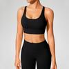 Cross-Back Shockproof Sports Bra: European-American Fitness Tank Top with Thin Straps for Yoga and Nude Comfort