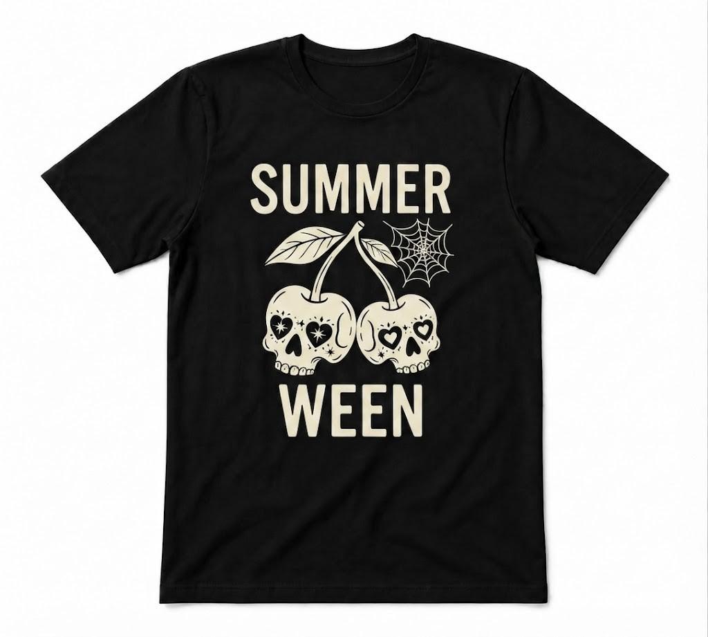 Summerween Halloween Summer Spooky Season Black T-shirt