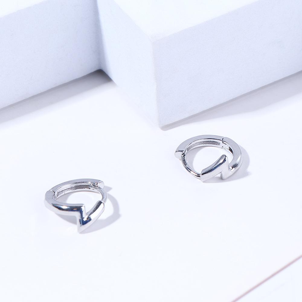 Street Wear Silver Plate Women Party Korean Earrings Men Accessories Ear Buckle Men Hoop Earrings