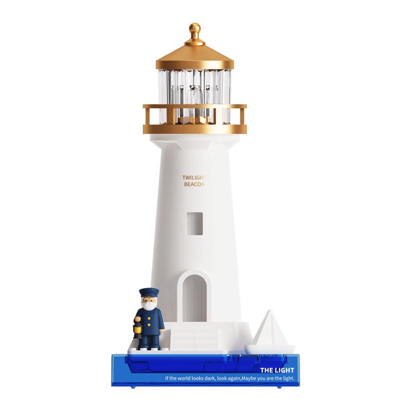 Twilight Lighthouse Projector: Bluetooth Speaker, White Noise, Night Light, Human Sensor Desk Lamp