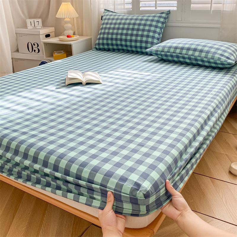 100% Cotton Fitted Sheet Stripe Style Bed Cover Skin-friendly Mattress Cover sabanas Adults Kids Bed Sheets (No Pillowcase)