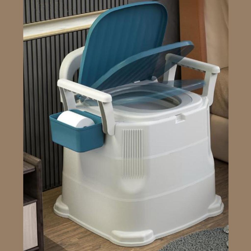 Commode for Adults Anti Slip Soft Padded High Load Capacity Commode Toilet with Garbage Bag