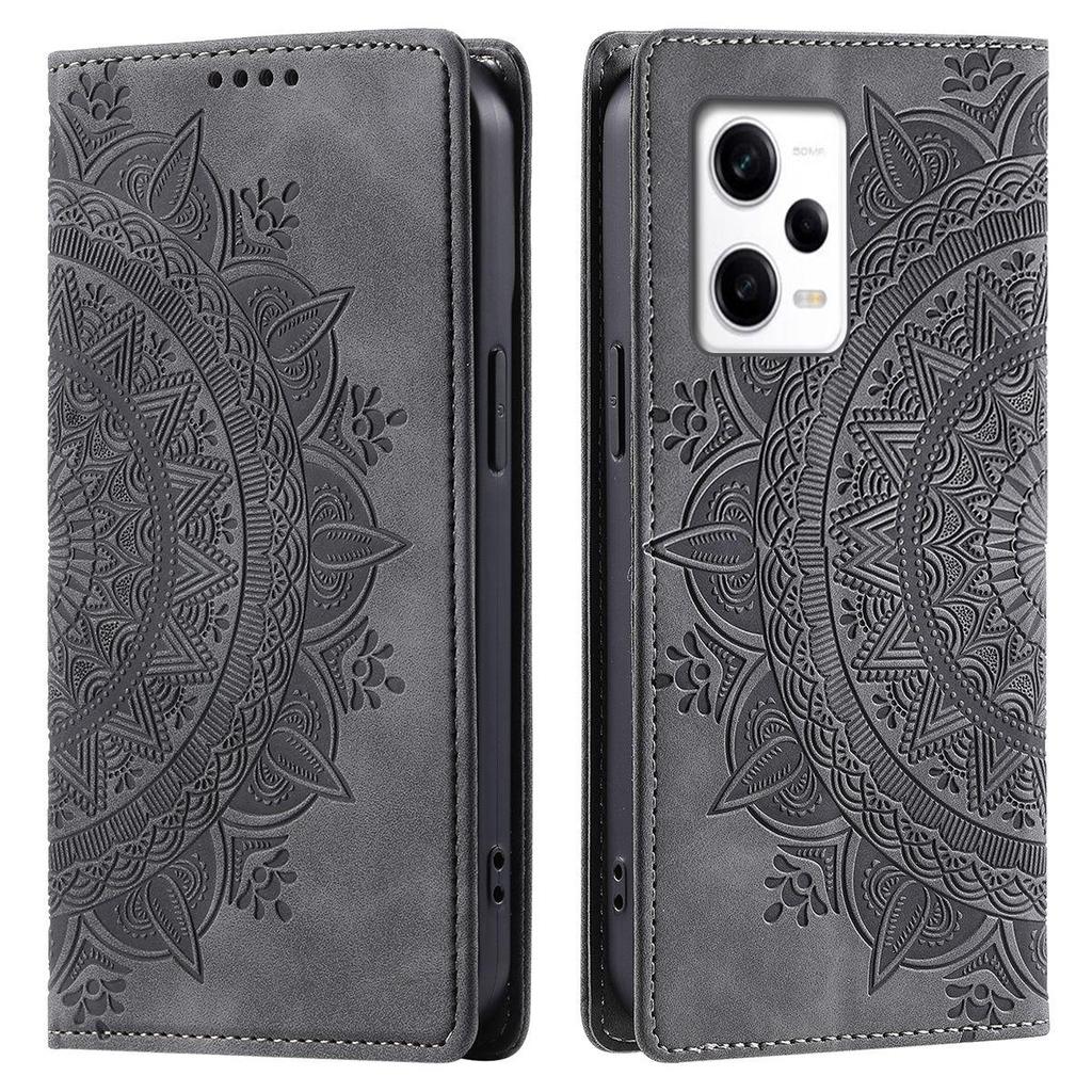 for Xiaomi Redmi Note 12 Pro+ 5G,12 Pro 5G,POCO X5 5G Mandala Embossed PU Leather Flip Wallet Case Magnetic Closure Cover