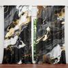 2pc Marble Pattern Curtains, Polyester Fabric, Machine Washable, Suitable for Bedroom Living Room Decoration