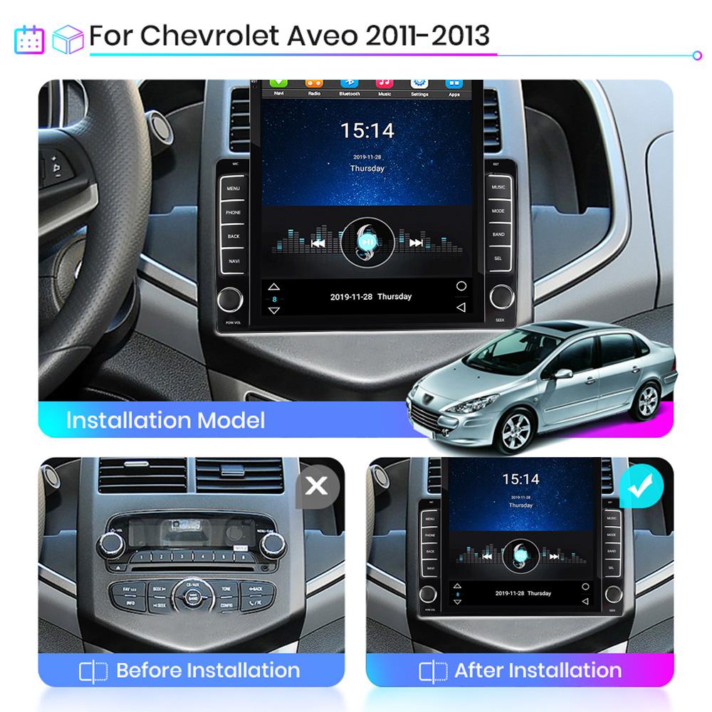 9.7'' Android Car Radio For Chevrolet Aveo 2 Sonic T300 2011-2015 2 DIN Tesla Vertical Screen Carplay Auto Radio Multimedia Player 2+32GB