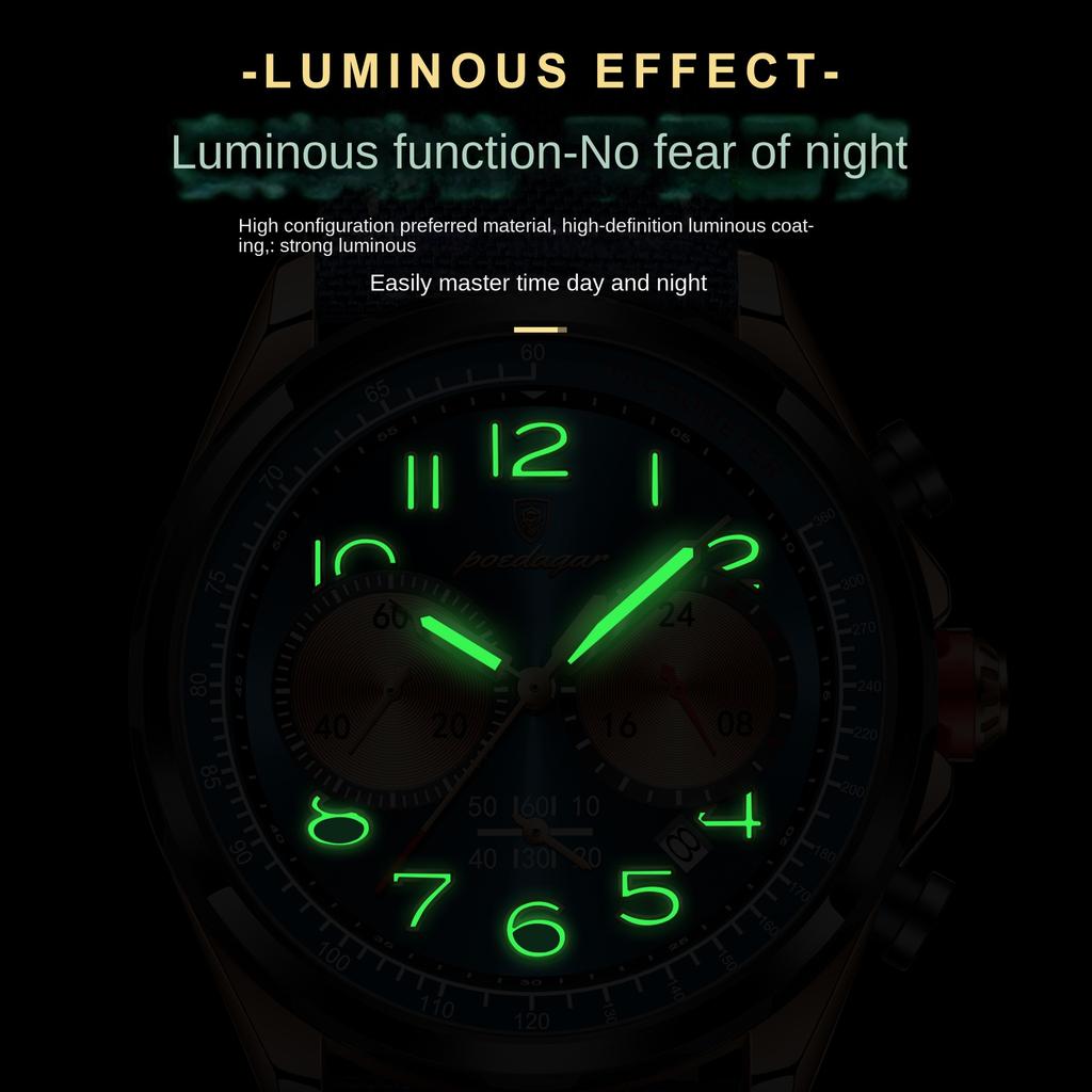 Luxury Watch Men Quartz Nylon Leather Strap Man Wristwatch Waterproof Luminous Chronograph Date Men's Watches