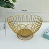 Simple Modern Iron Fruit Basket - Creative Home Fruit Container Bowl Snacks Bread Storage Drain Basket & Table Display Tray