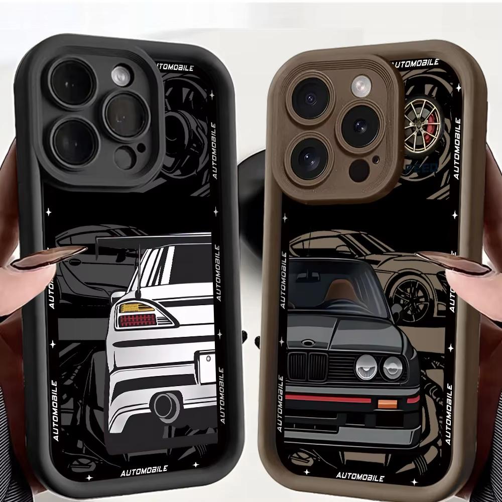Cool Car Phone Case For iPhone 17 Air 16 e 15 14 13 12 11 Pro Max Plus Mini SE 2020 2022 Soft Back Cover