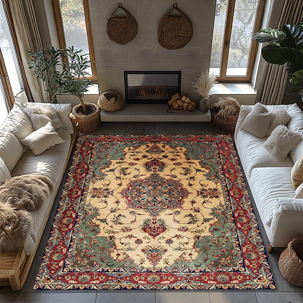 Vintage Bohemian Rug Persian Style Area Rugs Non-slip Floor Mat Handwoven Runner Large Size Carpets For Living Room Decoration
