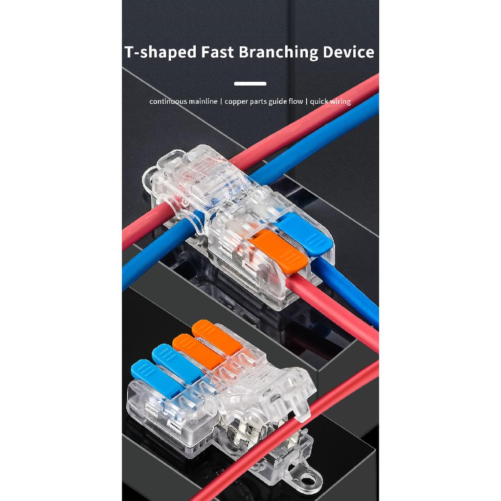 JINH 10Pcs Quick CMK 21 Lever Connectors Multiple In Out Quick Cable Wire Crimping Plug Mini Thinned Fast Terminal Blocks LED Plug Connectors 4
