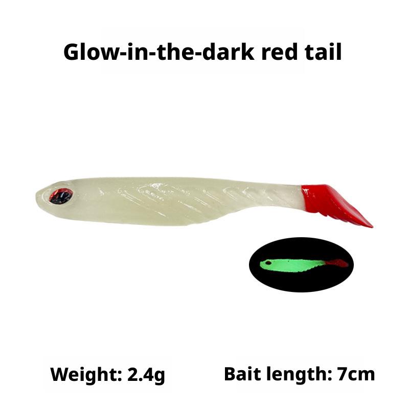 Luya Bait Artificial Soft Bait Fish T-Tail 3D Fish-Eye Lead Hook Crank Hook Light Seawater Pop Bass