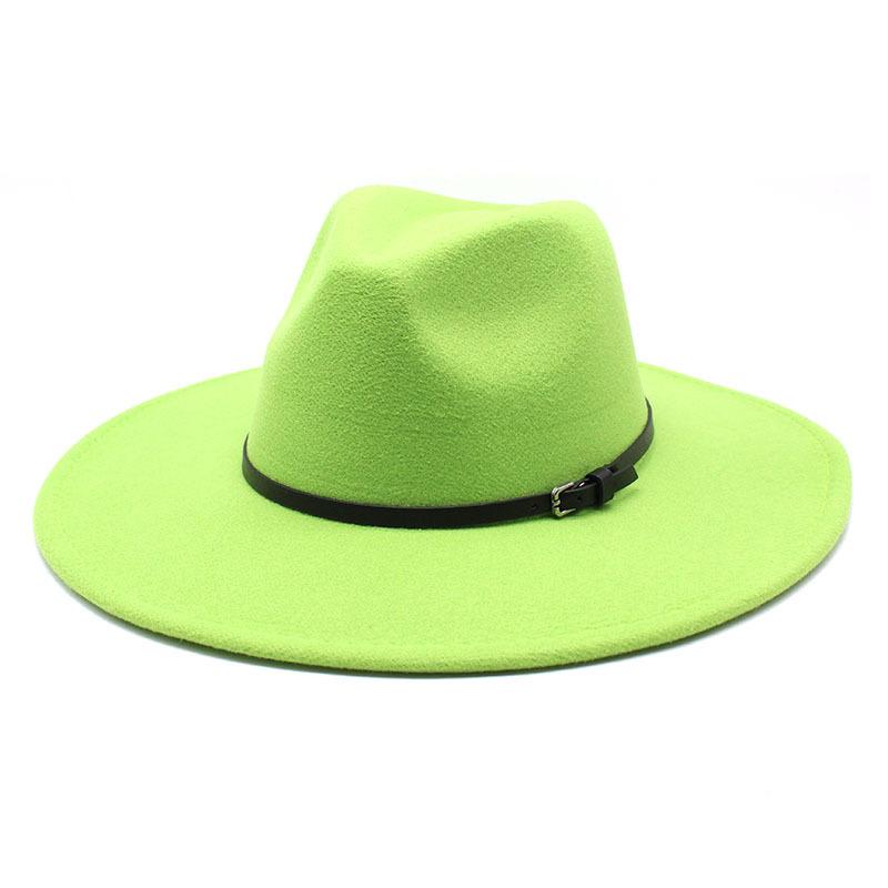 Большая шерстяная шляпа-цилиндр Мужская и женская джазовая шляпа Британский ретро тренд Белая фетровая шляпа M（56-58cm）