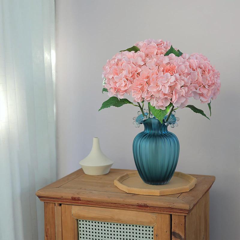 40cm Blaue Künstliche Hortensie Künstliche Hortensienzweige Dekoration Hochzeitsstrauß Seidenblumen für Heim-Party-Deko