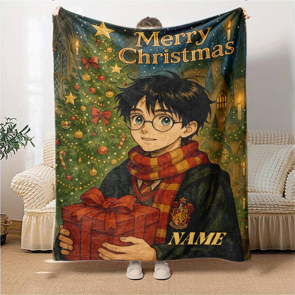 Custom Name Slytherin Pride Honor Blanket for Couch & Bed, Plush Cozy Fuzzy Blanket Super Soft & Warm Blankets for Fall and Winter. 090866