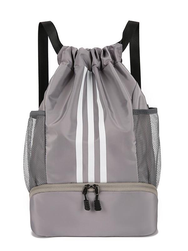 Multi-Sport Backpack: Badminton Racket, Basketball, Sneakers, Football, Swimming Gear, Drawstring, Large Capacity