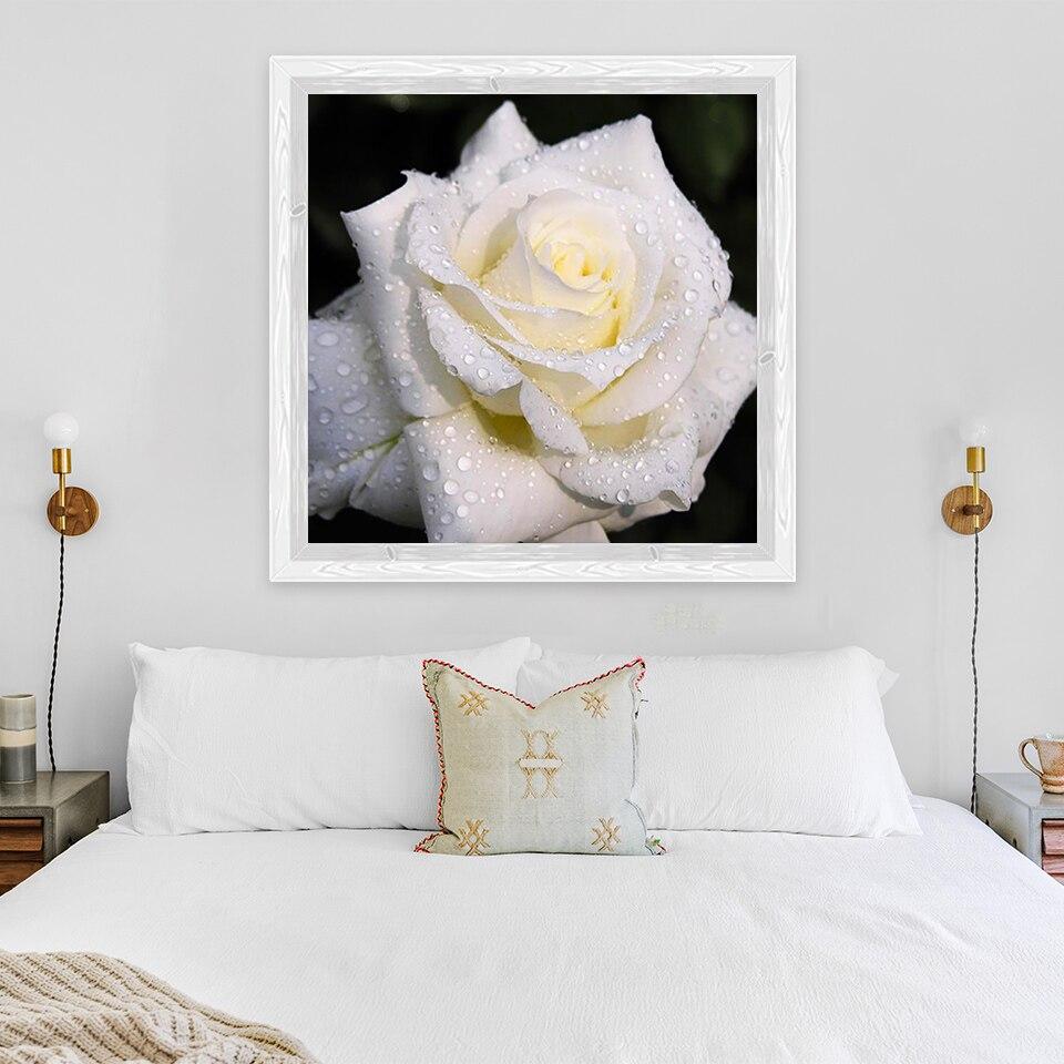 5D DIY Diamond Painting Rose Flower Diamond Embroidery Fresh Flowers Cross Stitch Full Round Drill Manual Home Decor Gift
