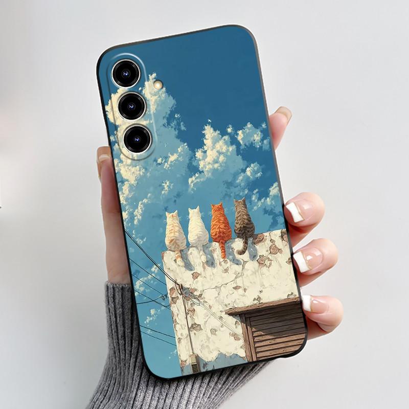 New Design Phone Case For ZTE Blade V80 Max/Nubia V80 Max Jelly Black Anti-scratch Soft Casing Colorful Rosy Cloud Pattern Shell