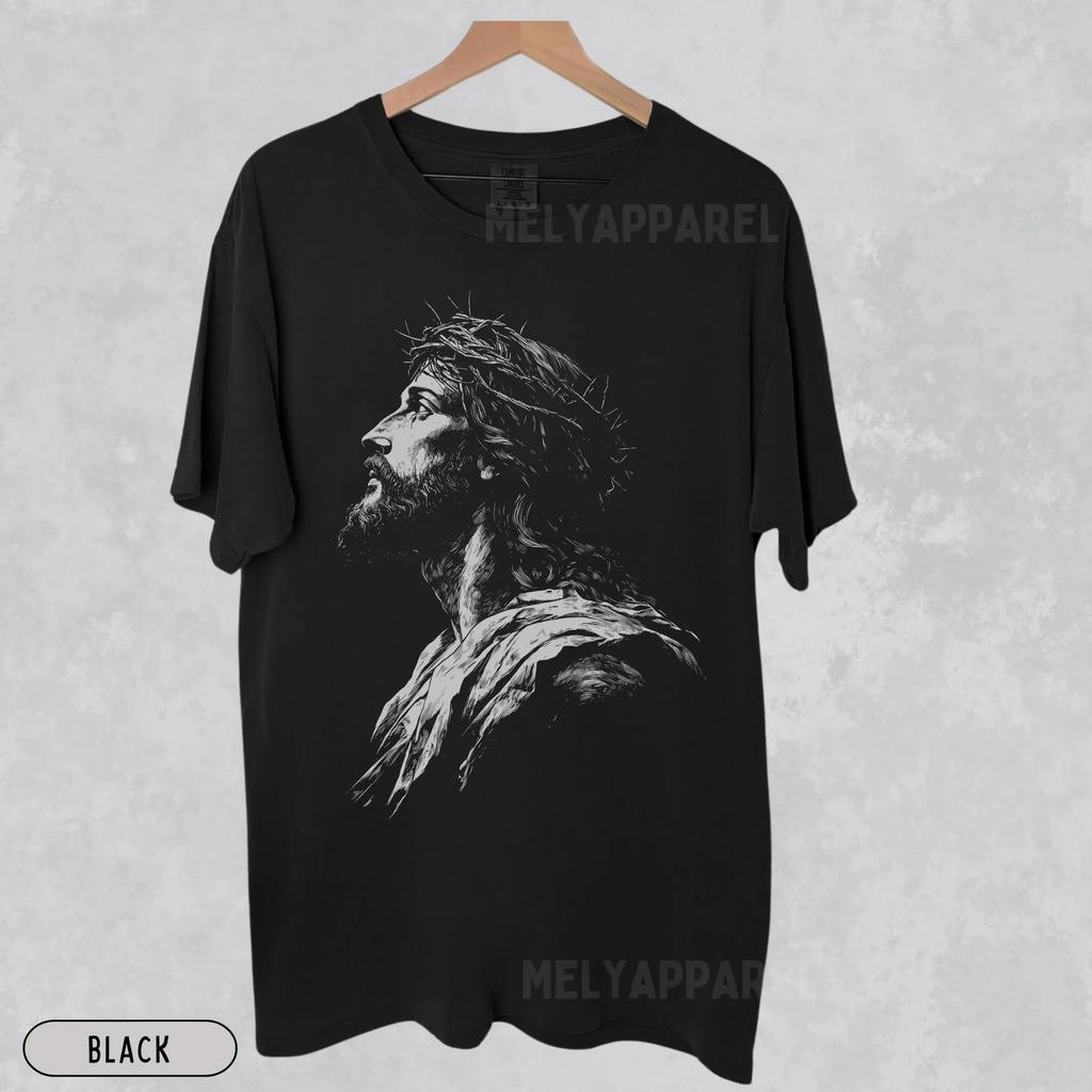 Jesus Christian Religious Graphic Print T-shirt Men Women Loose Casual Oversized Streetwear Hip Hop O-neck Cotton Top Summer New Tee
