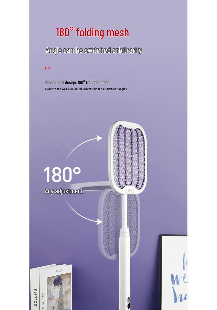 2-in-1 Rechargeable Foldable Electric Mosquito Killer and Fly Swatter
