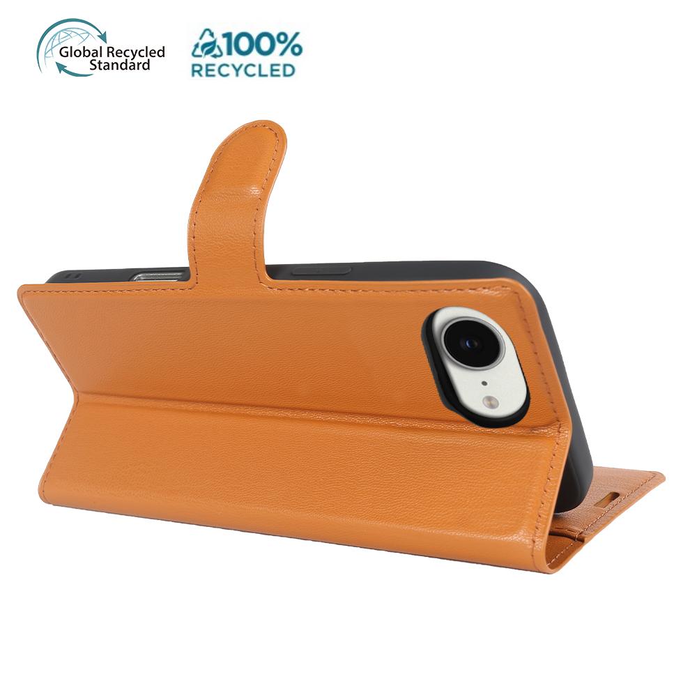 For iPhone 16e Stand Case Biobased Eco-Friendly RPET RPVB Slim Phone Cover with Wallet