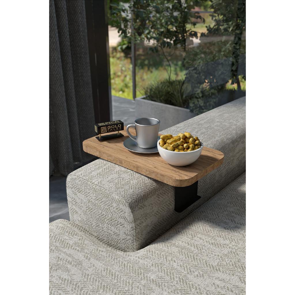 Side Table Adjustable Tray Rectangular Decorative Modern Horizontal Vertical Sofa Table Walnut