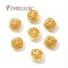 2-6Pcs/Lot Hollow Square Beads 18K Gold Plated Spacer Beads For Jewelry,Separators For Bracelets Accessories DIY Findings