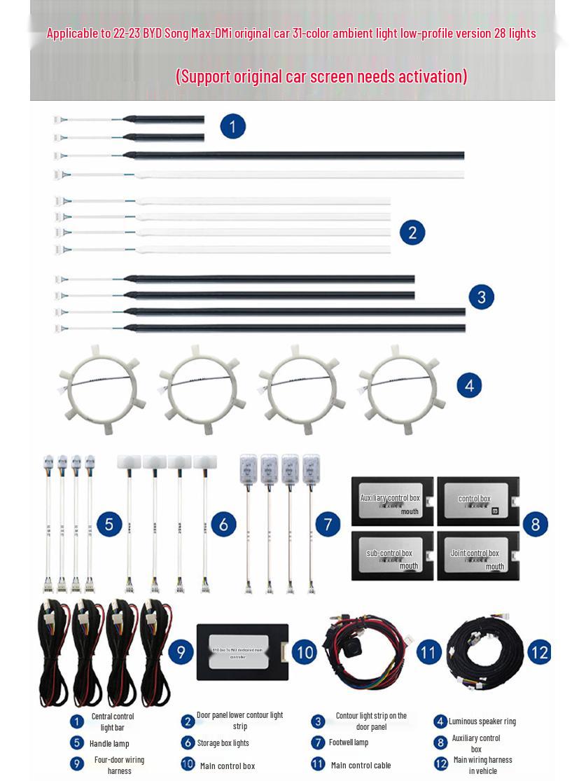 

Комплект динамической подсветки салона BYD Song Plus - Pro L Streamer Max Edition 64 colors & Dynamic