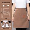 Custom Waterproof Canvas Waist Apron with Logo for Catering, Milk Tea Shops, Baristas