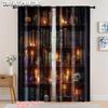 2pcs   Spring Summer Curtains Occult Bookshelf Magic Potions Candles Light Filtering Sheer Curtains Polyester Holiday for