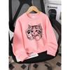 European sizes  Kids' Casual Printed Round Neck Pullover, Kids' Fashion Round Neck Sweatshirt with Adorable Animal Prints,  Casual Comfortable