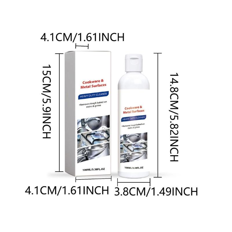 Professional Stainless Steel Metal Surfaces Cleaner for Kitchen Cookware Restores Shine To Metal Surfaces Quick Acting