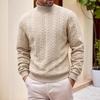 Autumn and winter sweater knitted sweater daily solid color young men's fashion jacquard turtleneck warm sweater