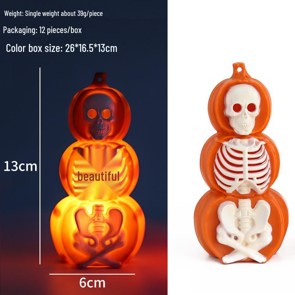 Halloween LED Pumpkin Lantern: Warm Light Candle Lamp and Night Light Ornament