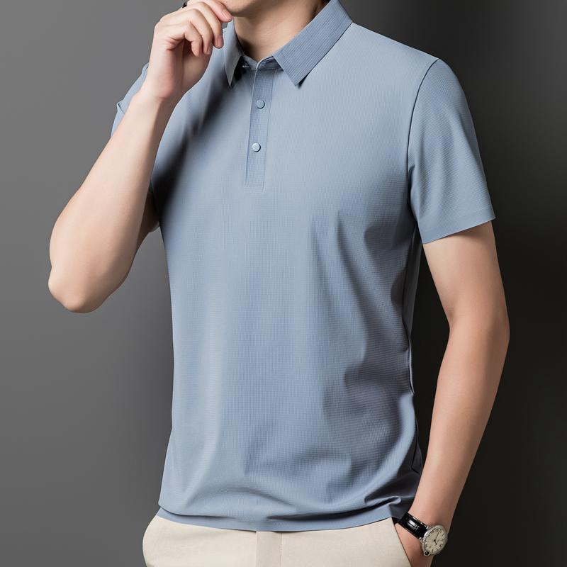 Ice Silk POLO Shirt Short-sleeved T-shirt Casual Polo Shirt T-shirt