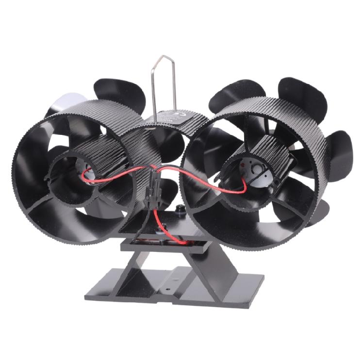 SF167T 12 Blade Fireplace Fan Dual Motors for Wood Log Fire Heat Powered Fans