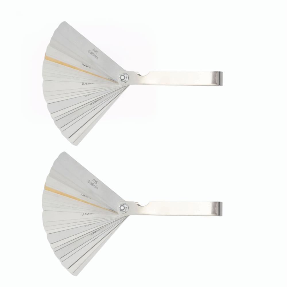 2Pcs 32 Blades Feeler Gauge Set Copper Filler Gauge Tool Tapered Feeler Gauge  For Spark Plug