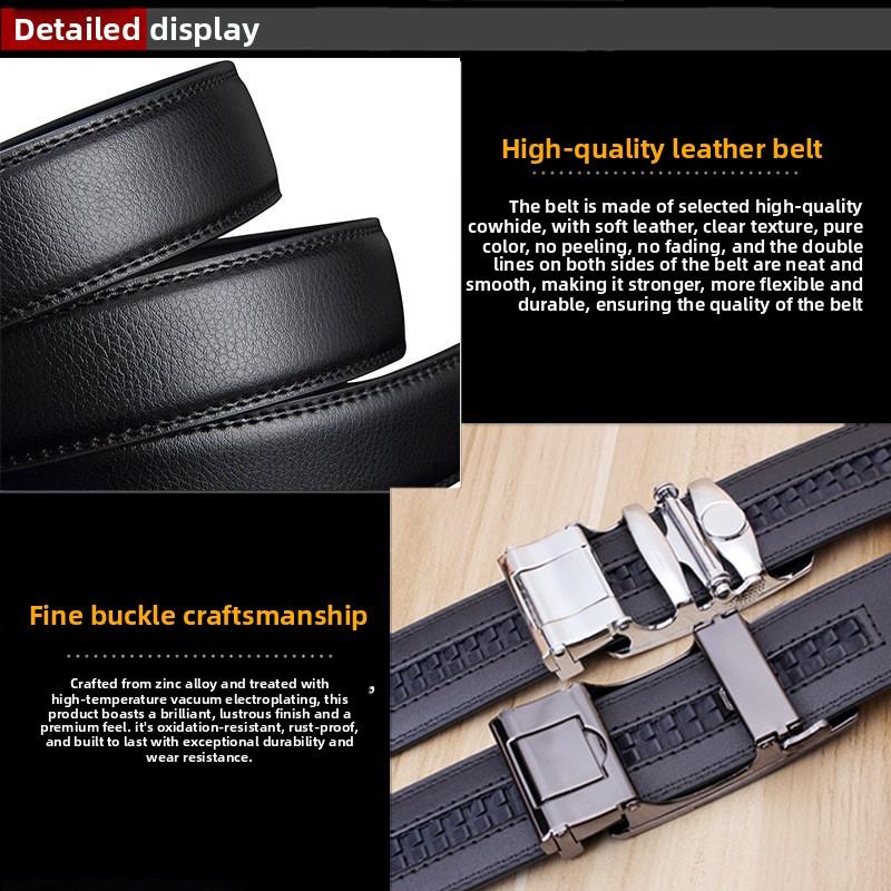 Gürtel Herren High-End Leder Automatikschließe Rindsleder Gürtel Herren Business Herren Hosen Lässig