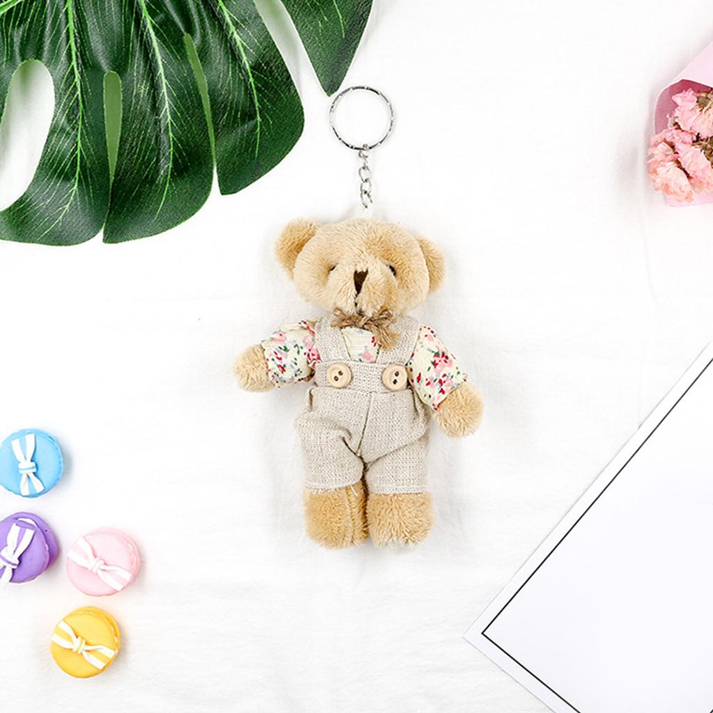 Bear Keychain Tiny Plush-Bear Keyring Party Favor Decorations for Boy Girl Wedding Birthday Keyring Funny Key-Holder