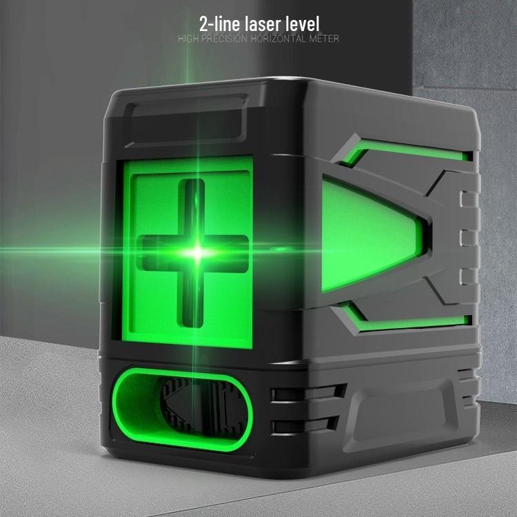 Mini 2-Line Green Light Laser Level: Strong, Thin Line with Automatic Leveling