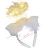 LED Feather Headband Angel Halo Headwear for Birthday Graduation Party Supplies