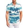 Men’s Casual Short Sleeve Collared Shirt with Floral Print for Outdoor and Wear Lightweight Comfortable Fit