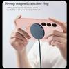 Coque pour Samsung Galaxy S26, Protection Silicone avec Support et Cercle Magnétique - Rose